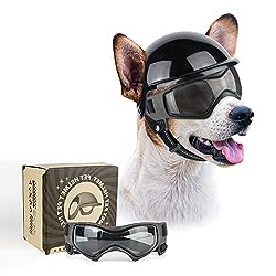 PETLESO Dog Goggles for Small Dogs with Helmet